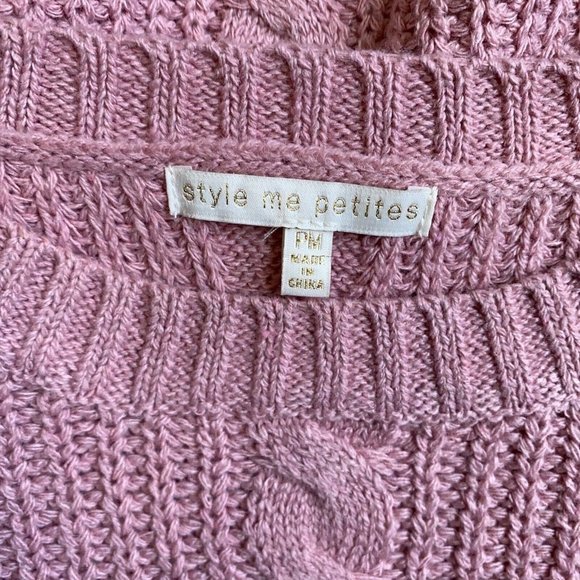 Style Me Petites Sweater Womens Medium Pink Pullover Long Sleeve Grommet Ladies - Picture 11 of 12